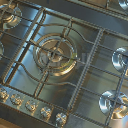 بوتاجاز بلت إن إلبا غاز – 5 عيون – 90 سم – ستانلس ستيل – موديل - ELIO95-545L