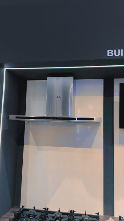 شفاط مطبخ بلت إن بيورتي – شكل T، 90 سم، قوة شفط 1000 م³/ساعة، تحكم لمس مع ريموت - TS Pro Plus