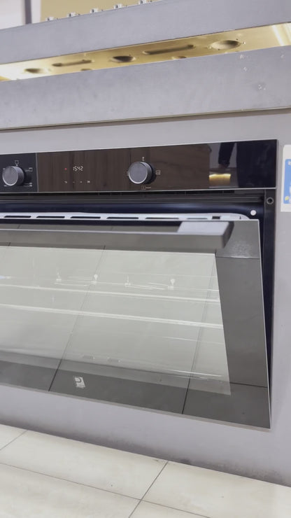 فرن بلت إن غاز بيورتي 90 سم XXL ستانلس ستيل - أمان كامل وشواية غاز - OPRQG90ST