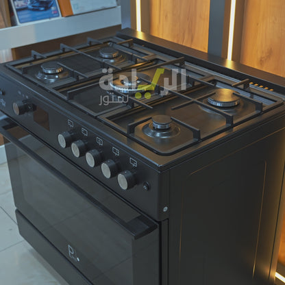 بوتاجاز غاز فري ستاند 90 سم من بيورتي - أسود – 5 شعلات – سعة 120 لتر – أمان كامل – موديل - FRGG9050 BL