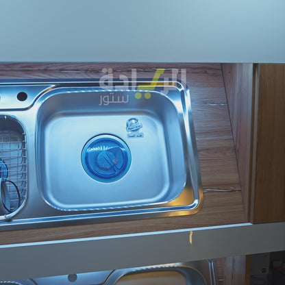 حوض مطبخ هانز الكوري – ستانلس ستيل 304 – 48 × 87 سم – NISD870 – 2 عين + صفاية