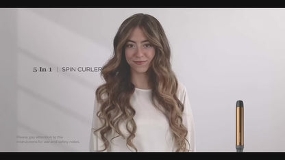 مكواة تجعيد الشعر راش براش (RUSH BRUSH) 5 في 1 – صالون متكامل بـ 5 رؤوس احترافية 5-In-1 Curler - Bronze Barrel
