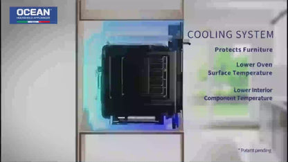 فرن غاز بلت إن أوشن 60 سم إنوكس بزجاج أسود - إير فراير - شواية غاز - تنظيف ذاتي - سعة 69 لتر – موديل - OOGR65IBECF2SV