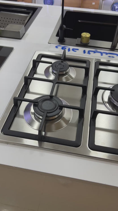 بوتاجاز بلت إن غاز بيورتي 90 سم – ستانلس ستيل – 5 شعلات SABAF إيطالية – شعلة – موديل HPT975S