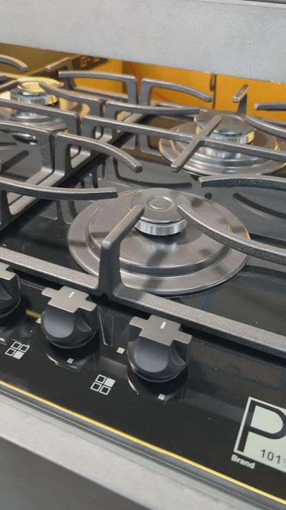 بوتاجاز بلت إن غاز بيورتي 60 سم زجاج أسود – 4 شعلات SABAF – إشعال أوتوماتيك – HPT617G