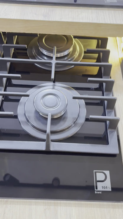 بوتاجاز بلت إن غاز بيورتي 90 سم زجاج أسود – 5 شعلات SABAF – إشعال أوتوماتيك – HPT906G