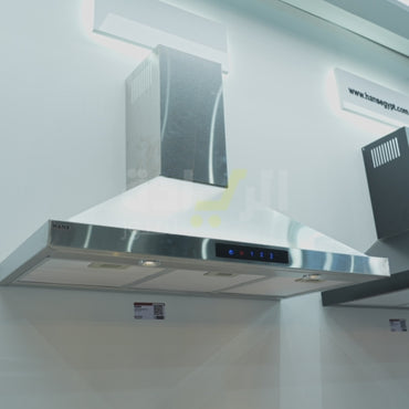 شفاط مطبخ هانز بلت ان – 90 سم – فضي – قوة شفط 1000 م³/ساعة – 100 وات – تحكم باللمس – إضاءة LED – VR -SS 90