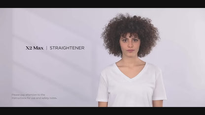 مكواة شعر راش براش أسود X2 MAX أسود – ألواح تورمالين، شاشة LCD، 18 درجة حرارة