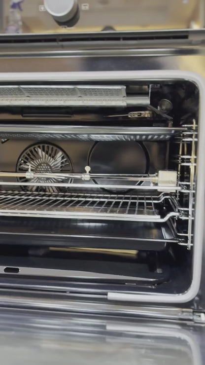 فرن بلت إن غاز بيورتي 90 سم XXL ستانلس ستيل - أمان كامل وشواية غاز - OPRQG90ST