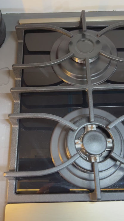 بوتاجاز بلت إن غاز بيورتي 60 سم زجاج أسود – 4 شعلات SABAF – إشعال أوتوماتيك – HPT622-GX