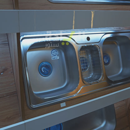 حوض مطبخ بيورتي كوري – ستانلس ستيل 304 – مقاس 110×48 سم - موديل - HS 110 D