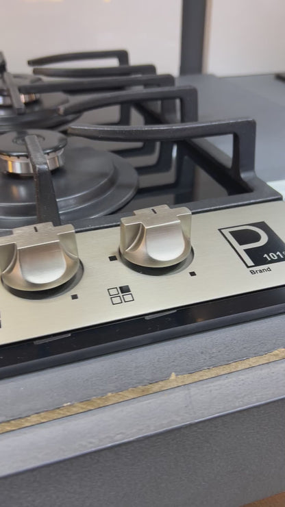 بوتاجاز بلت إن غاز بيورتي 60 سم زجاج أسود – 4 شعلات SABAF – إشعال أوتوماتيك – HPT622-GX