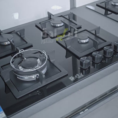 مسطح بلت إن غاز بيورتي 60 سم، 4 شعلات، إشعال ذاتي، حوامل زهر – موديل – HPT606G