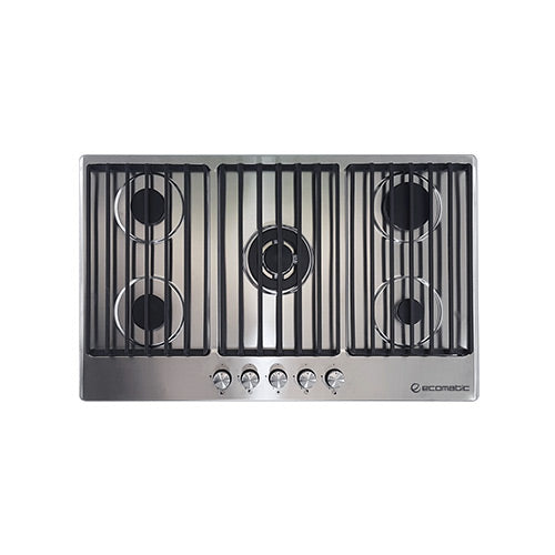 بوتاجاز إيكوماتيك بلت إن 90 سم – 5 شعلات غاز ستانلس ستيل، إشعال أوتوماتيك، أمان كامل إيطالي – S9003C