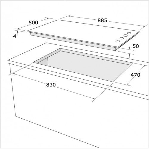 مسطح غاز بلت إن 90 سم من بيورتي – 6 شعلات – ستانلس ستيل – إشعال إلكتروني – موديل – HPT904S